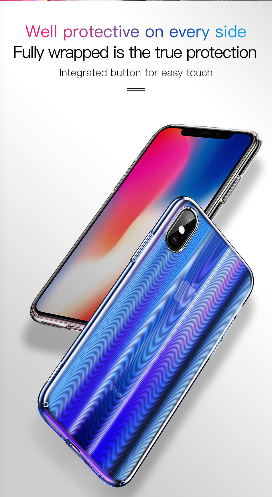 BASEUS Aurora etui do iPhone XS - niebieskie