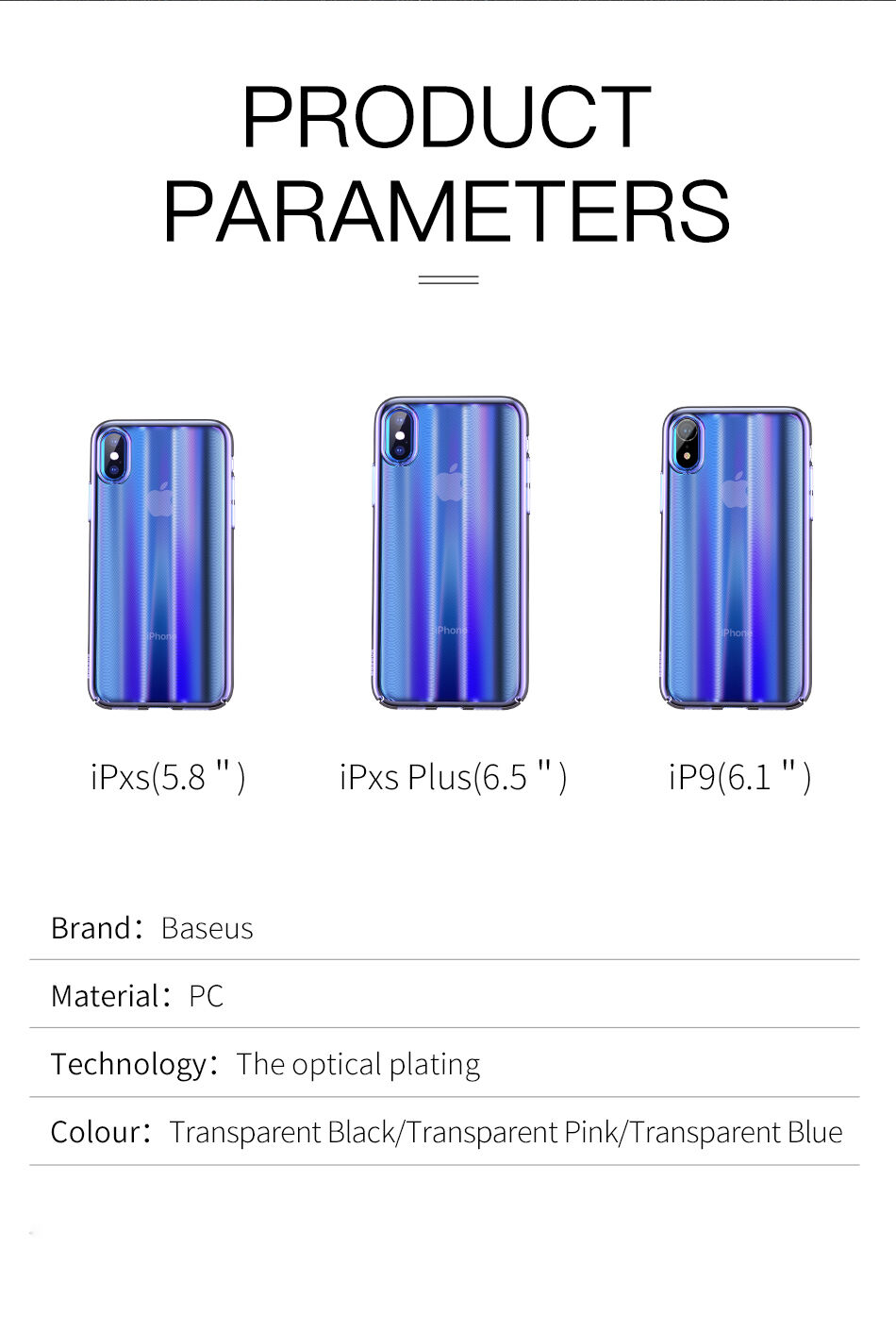 BASEUS Aurora etui do iPhone XS - niebieskie