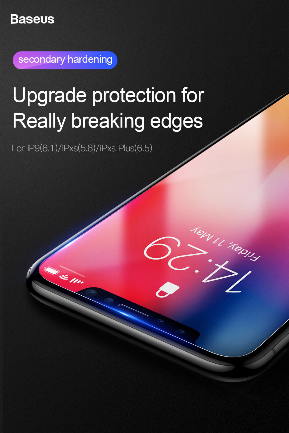 BASEUS podwójnie hartowane szkło do iPhone XR / 11