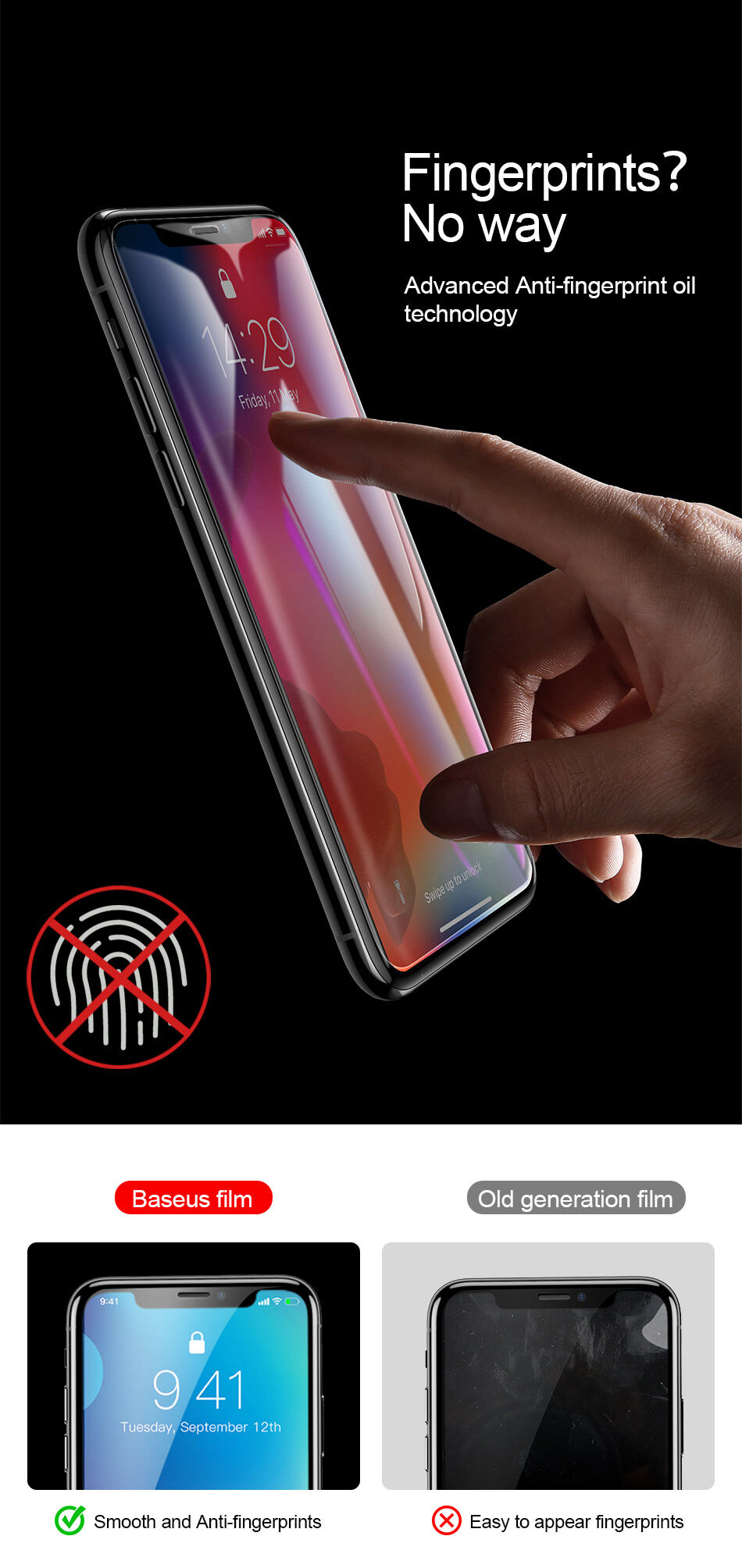 BASEUS podwójnie hartowane szkło do iPhone XR / 11