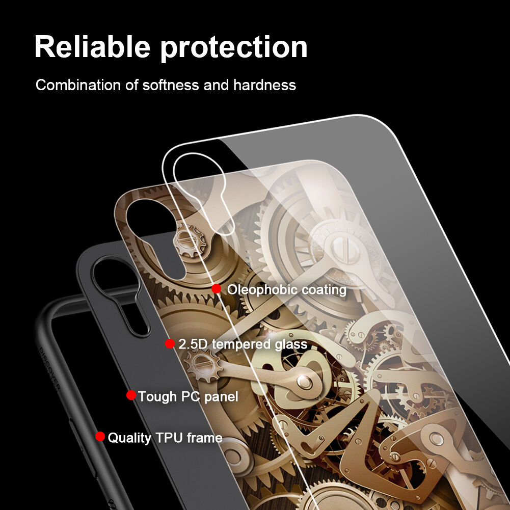 NILLKIN Gear etui ze szklaną częścią tylną do iPhone XR