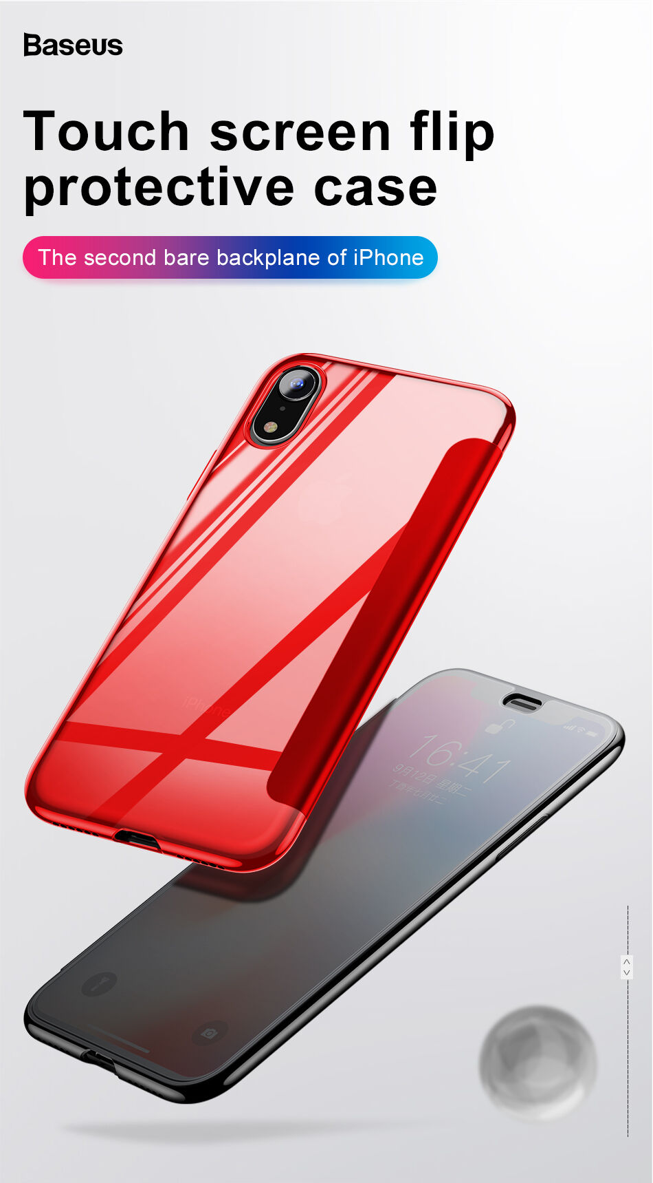BASEUS pokrowiec flip do iPhone XS - czarny