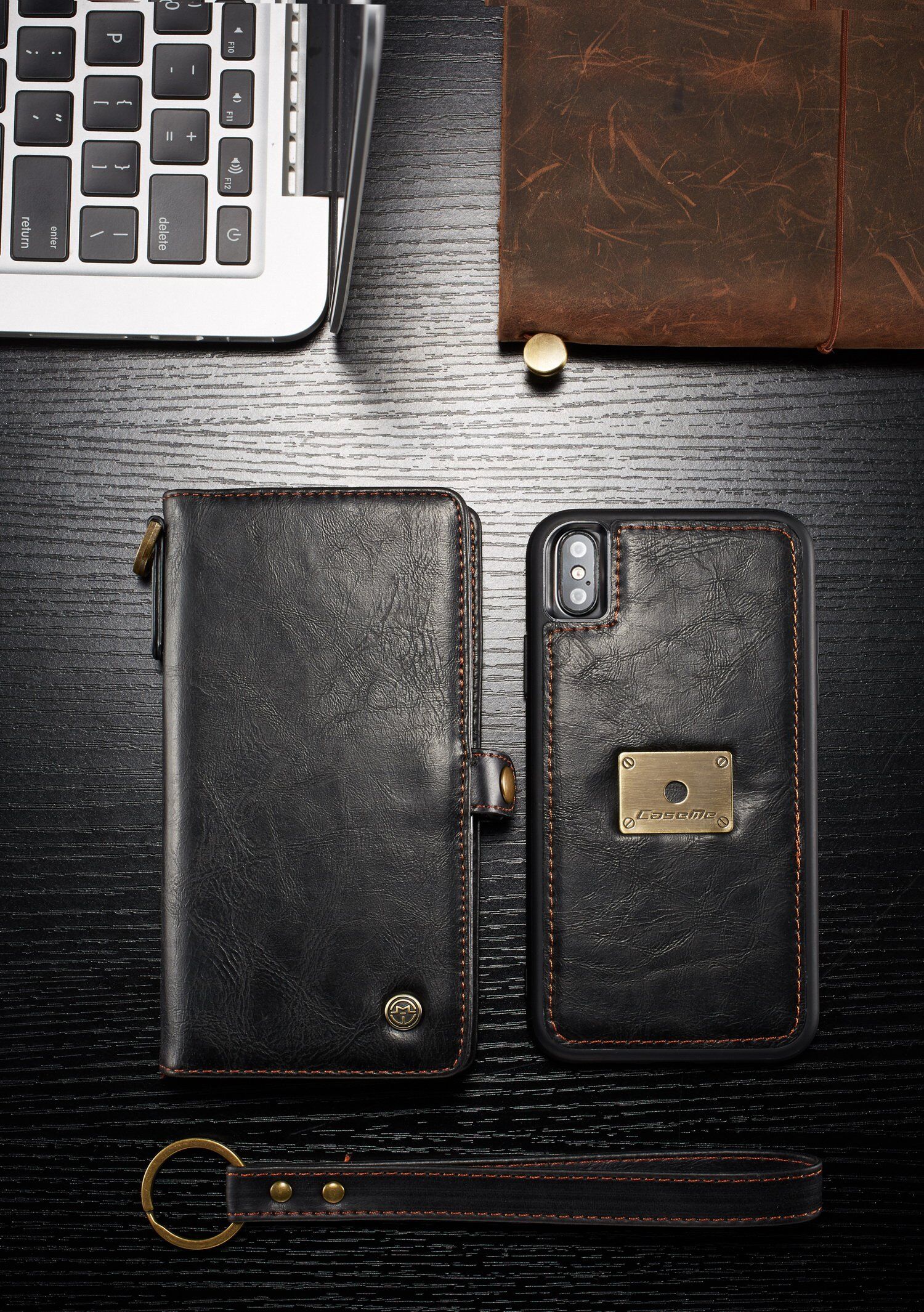 CASEME 2w1 zdejmowany pokrowiec do iPhone XS Max - czerwony