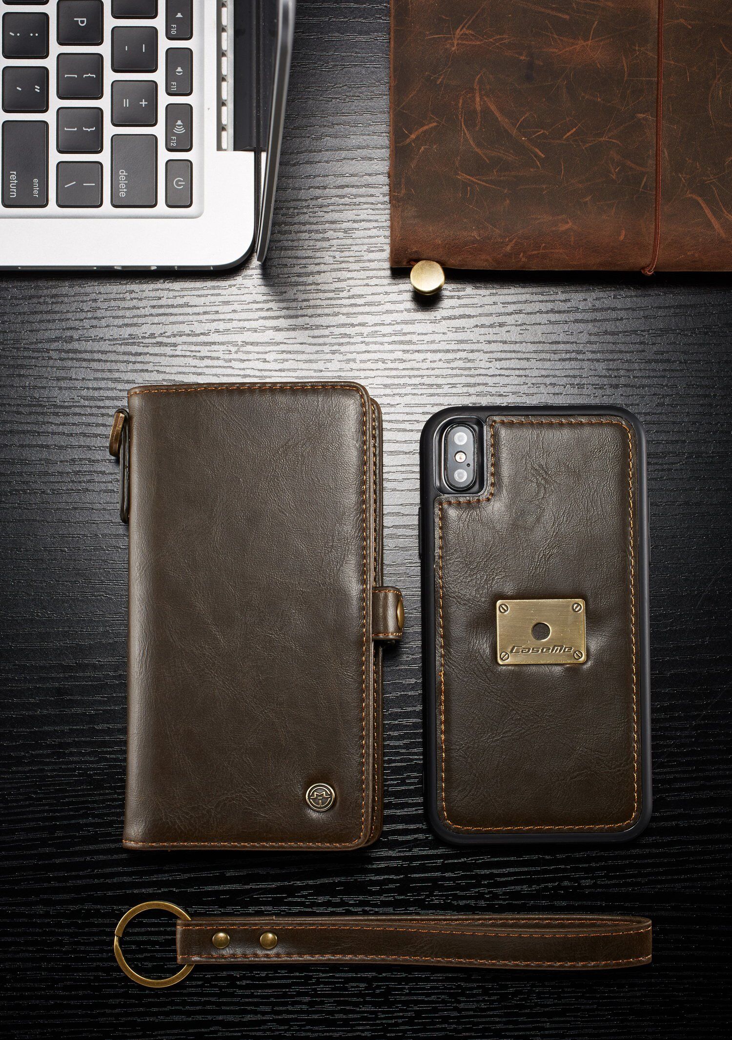 CASEME 2w1 zdejmowany pokrowiec do iPhone XS Max - czerwony