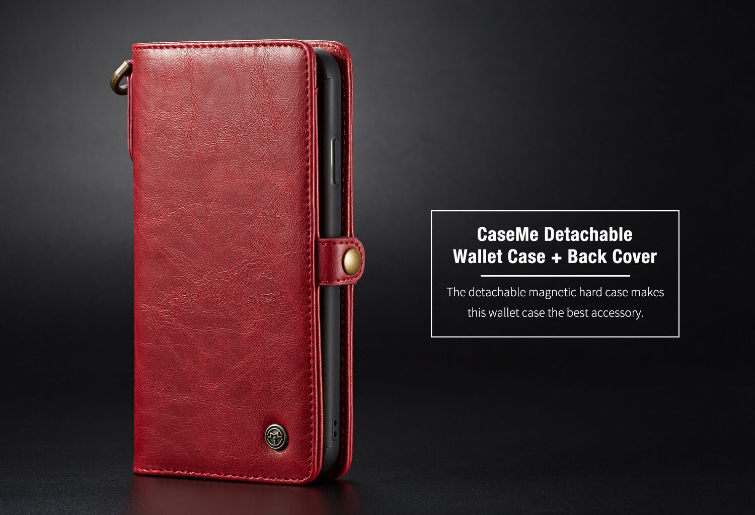 CASEME 2w1 zdejmowany pokrowiec do iPhone XS Max - brązowy