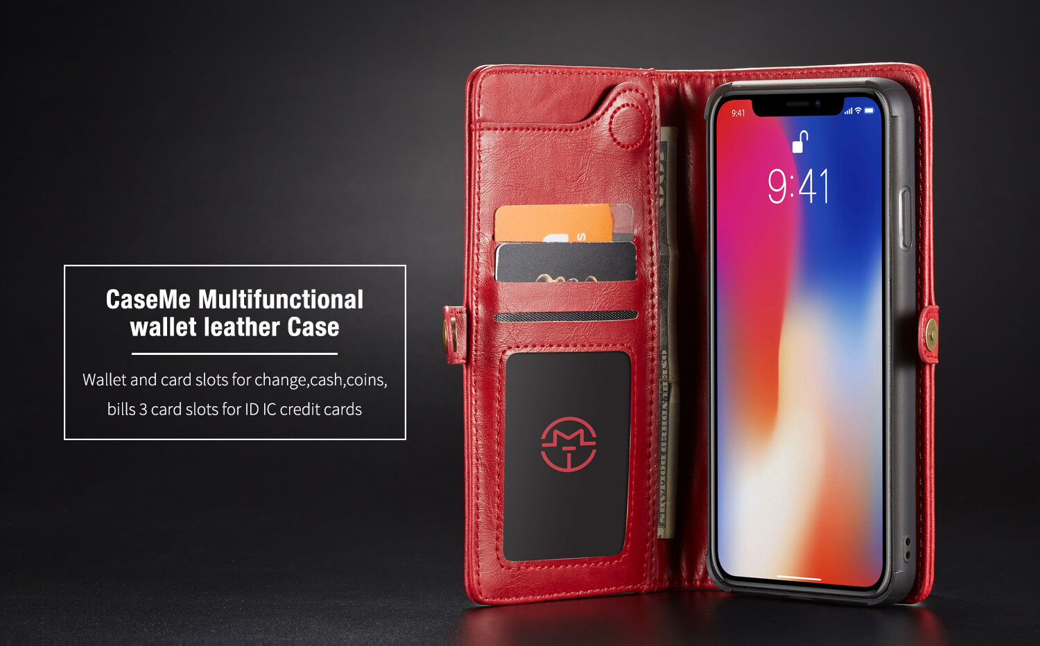 CASEME 2w1 zdejmowany pokrowiec do iPhone XS Max - brązowy