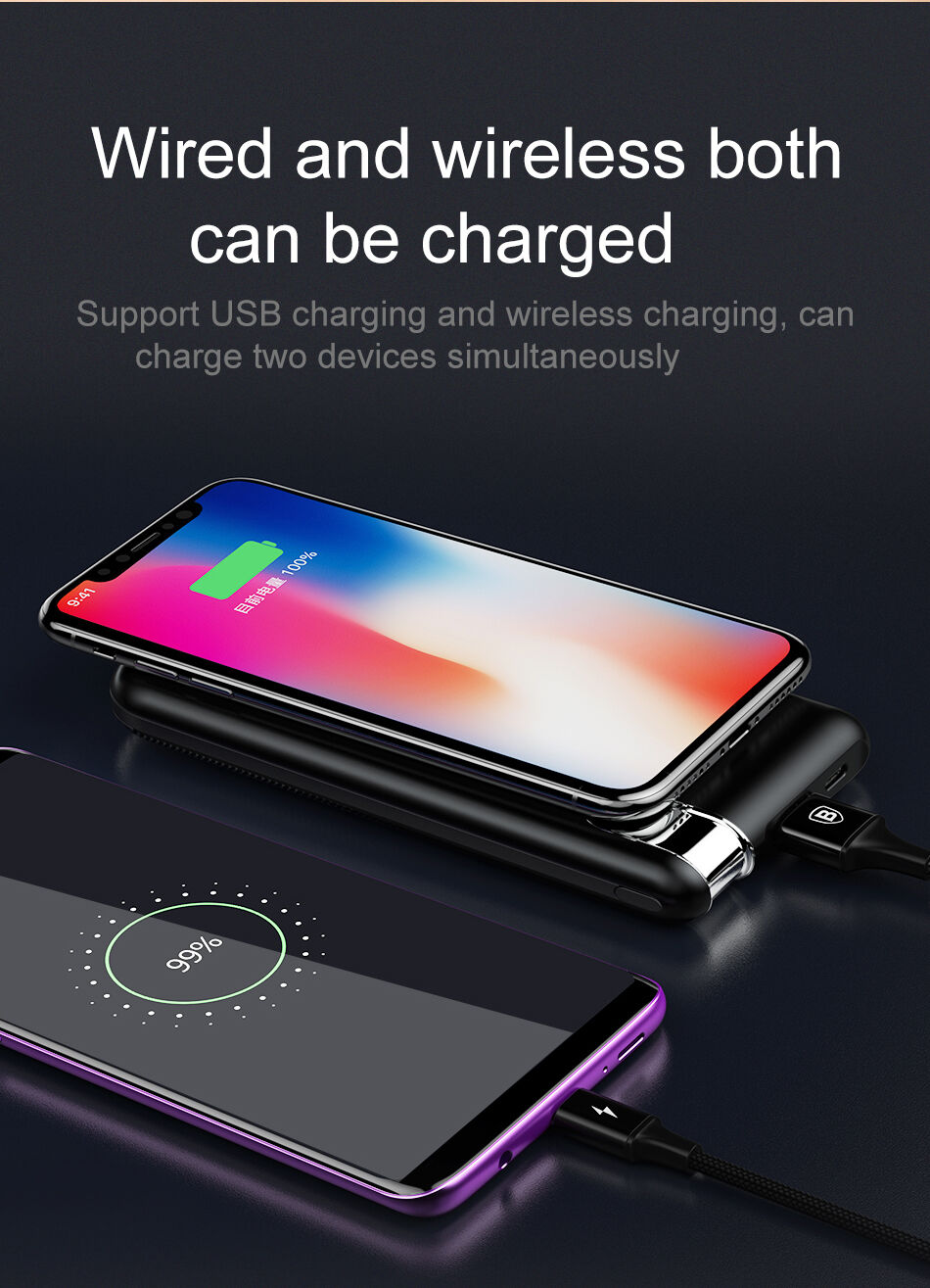 BASEUS power bank 10000mAh z ładowaniem bezprzewodowym