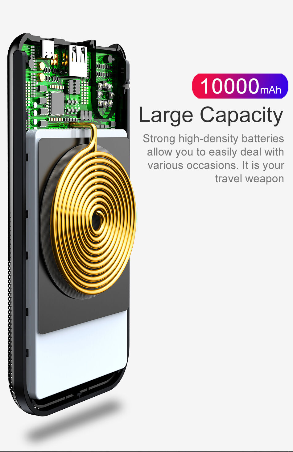 BASEUS power bank 10000mAh z ładowaniem bezprzewodowym
