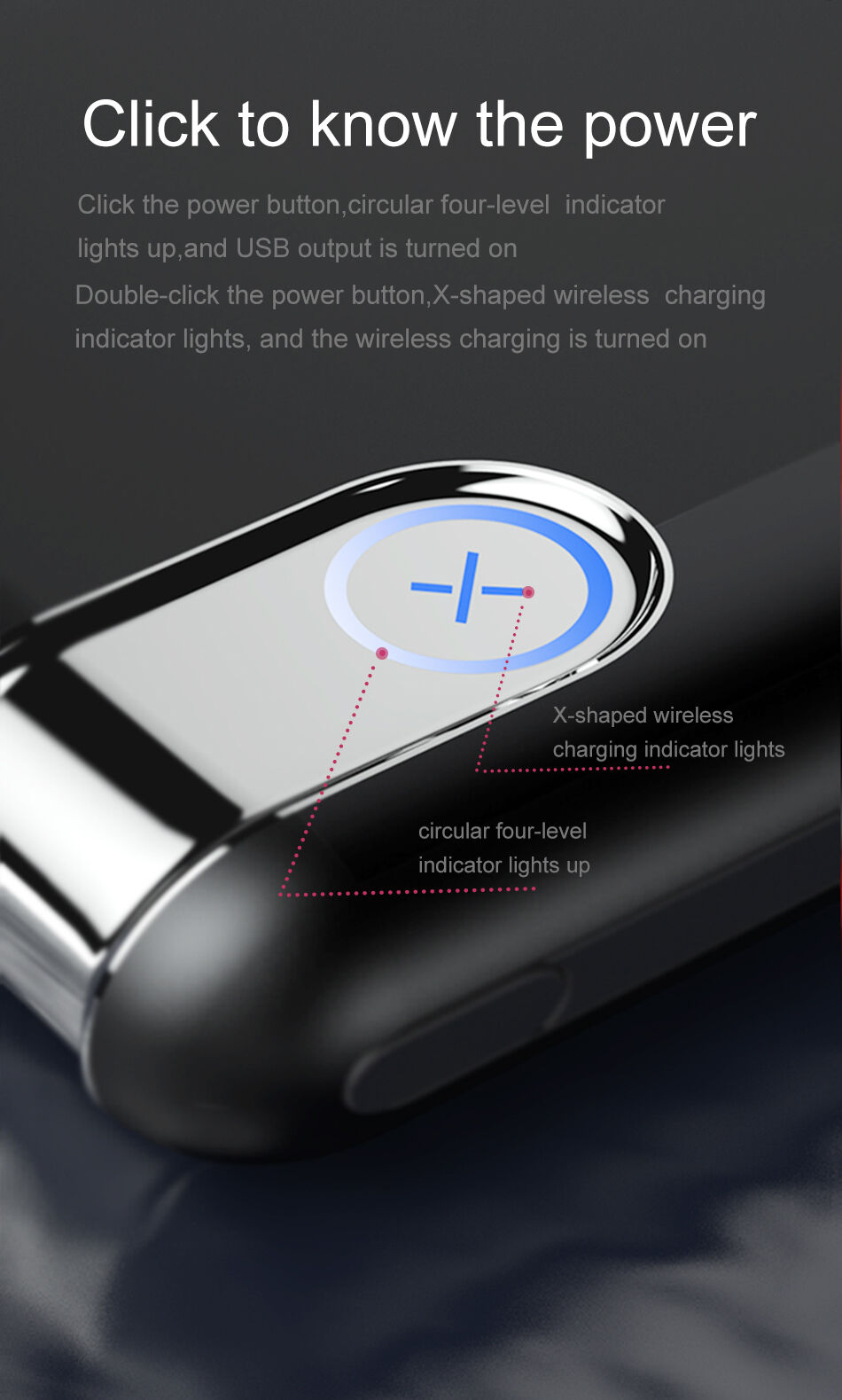 BASEUS power bank 10000mAh z ładowaniem bezprzewodowym