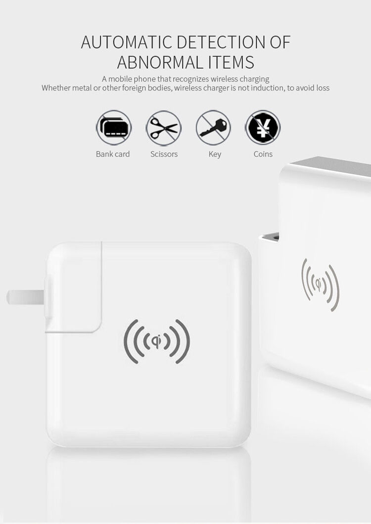 Ładowarka / power bank 6700mAh z wymiennymi wtyczkami (AU / UK / US / EU) i ładowaniem bezprzewodowym