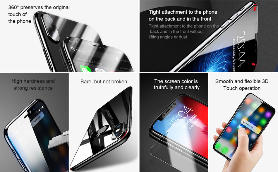 BASEUS szkło hartowane do części przedniej i tylnej dla iPhone XS Max
