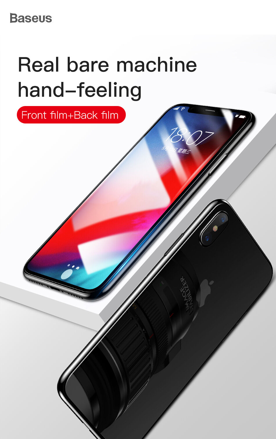 BASEUS szkło hartowane do części przedniej i tylnej dla iPhone XS Max