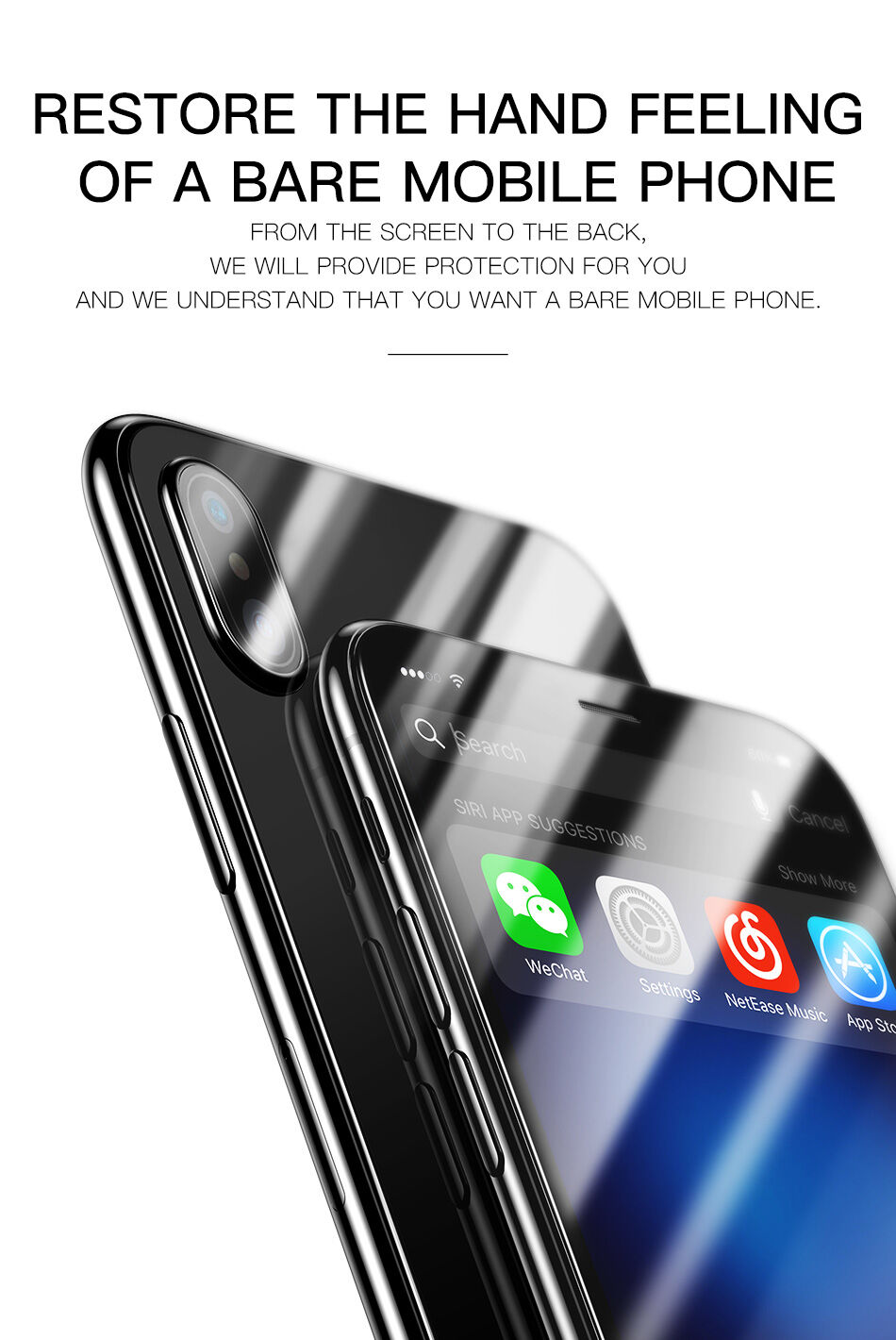 BASEUS szkło hartowane do części przedniej i tylnej dla iPhone XS Max