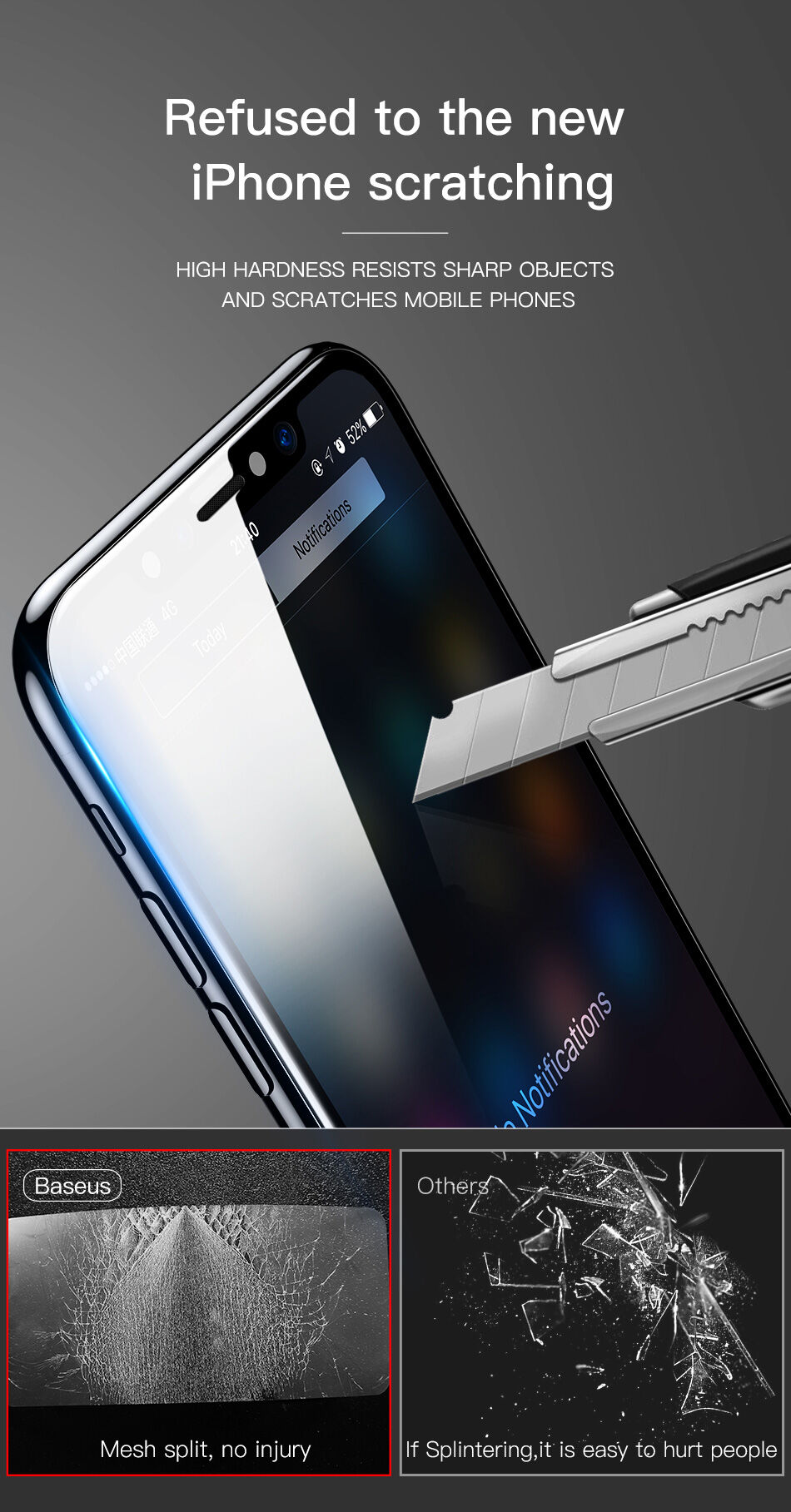 BASEUS szkło hartowane do części przedniej i tylnej dla iPhone XS Max