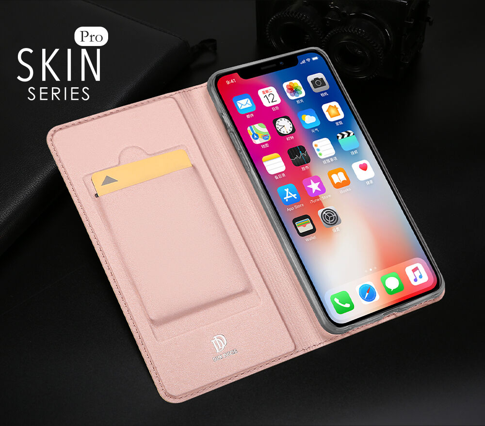DUX DUCIS futerał flip dla iPhone XS Max - różowo-złoty