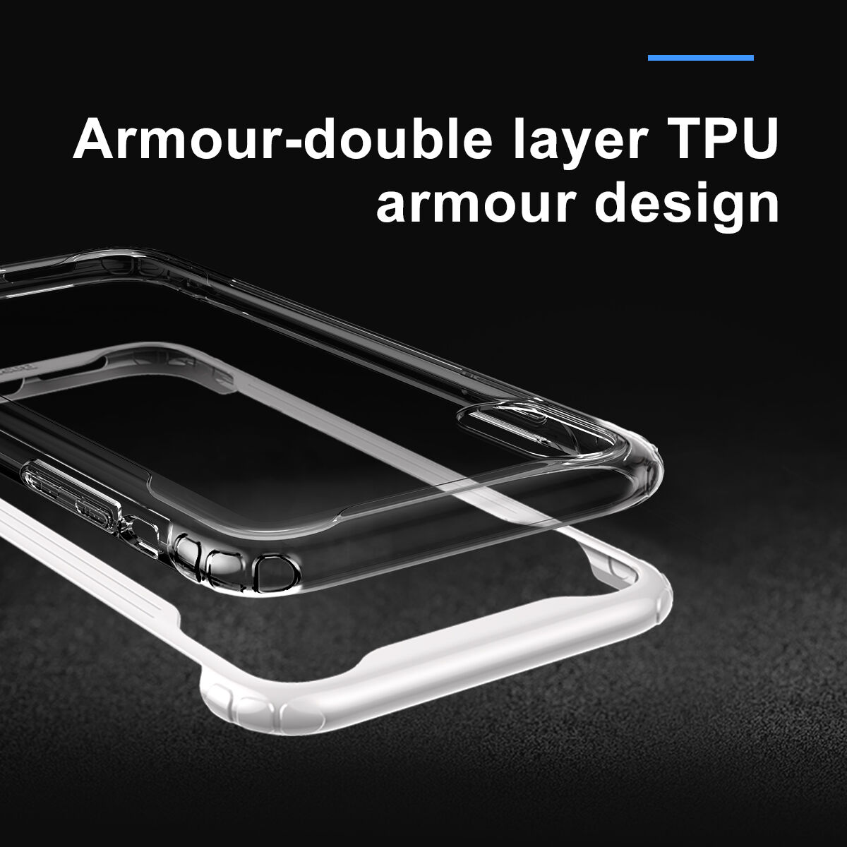 BASEUS Armor etui przezroczyste z ramką dla iPhone XR - czarne