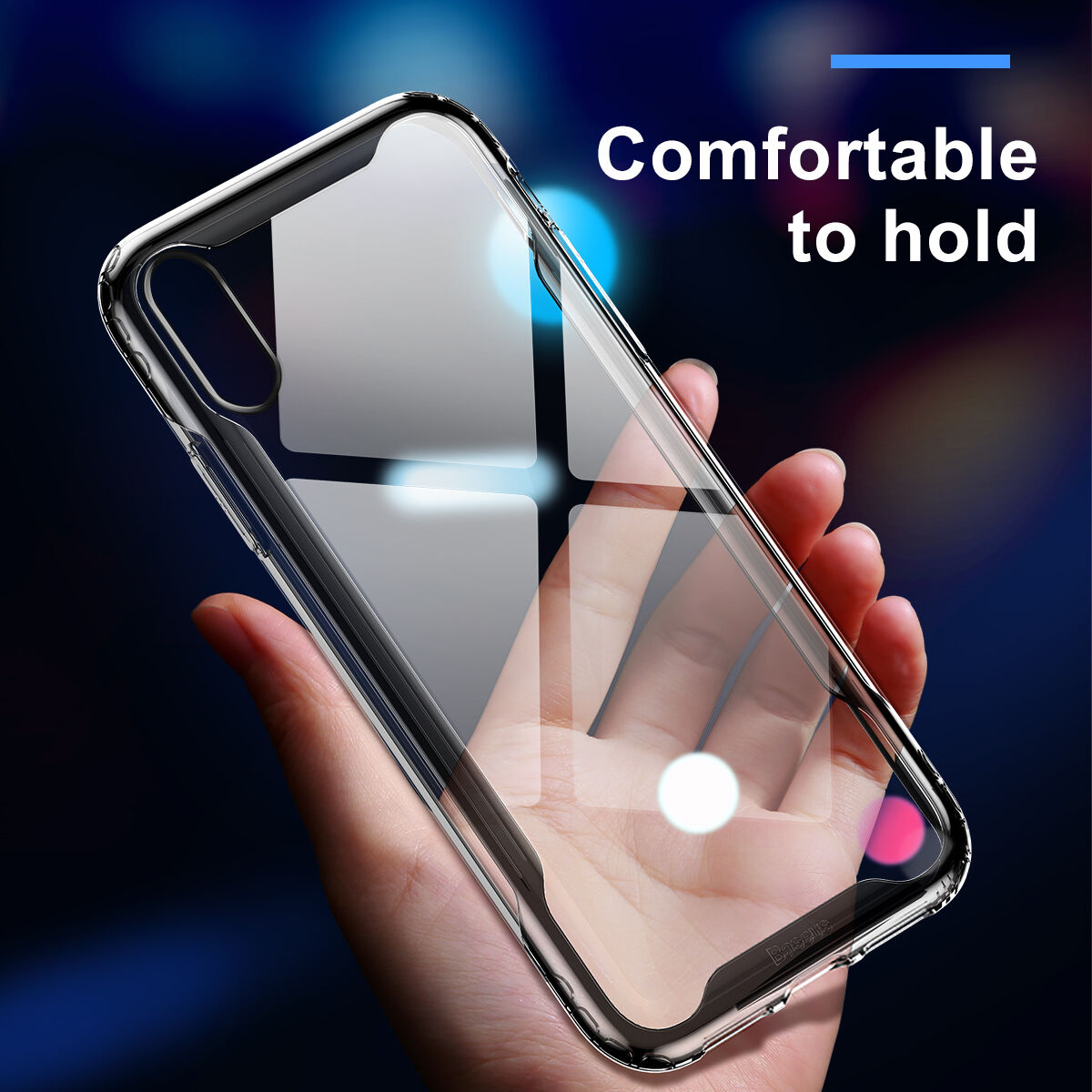 BASEUS Armor etui przezroczyste z ramką dla iPhone XR - czarne