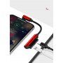 USAMS redukcja z dwoma złączami lightning dla iPhone - czarna