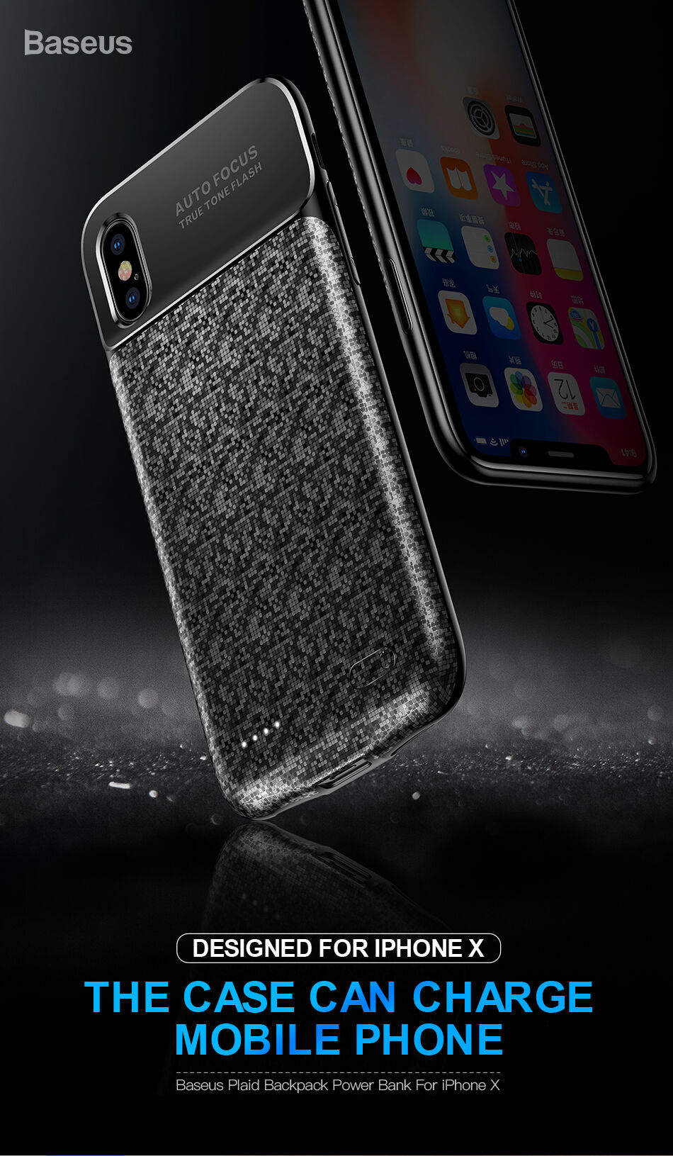 BASEUS etui z baterią 3500mAh dla iPhone X - czarne