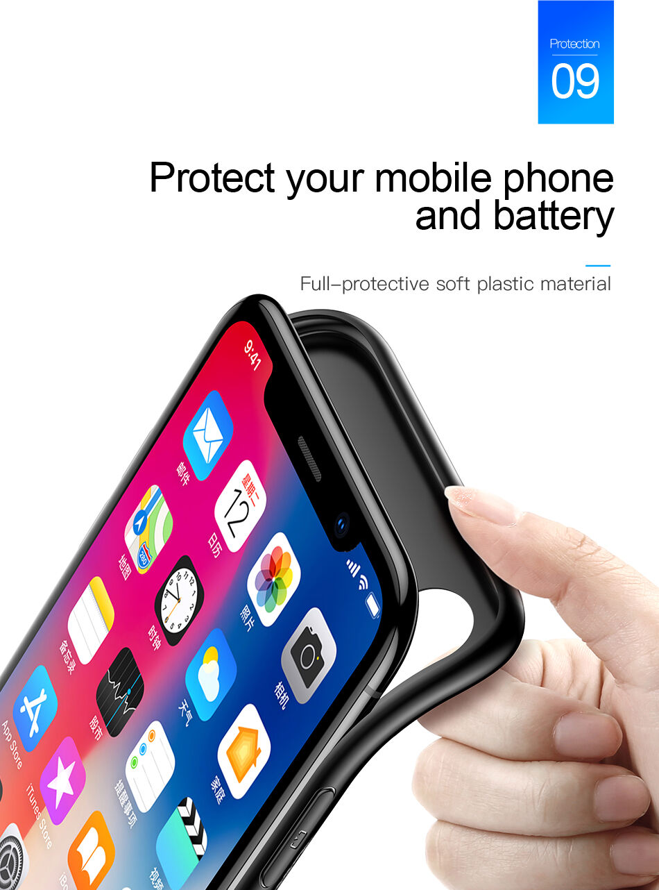 BASEUS etui z baterią 3500mAh dla iPhone X - czarne