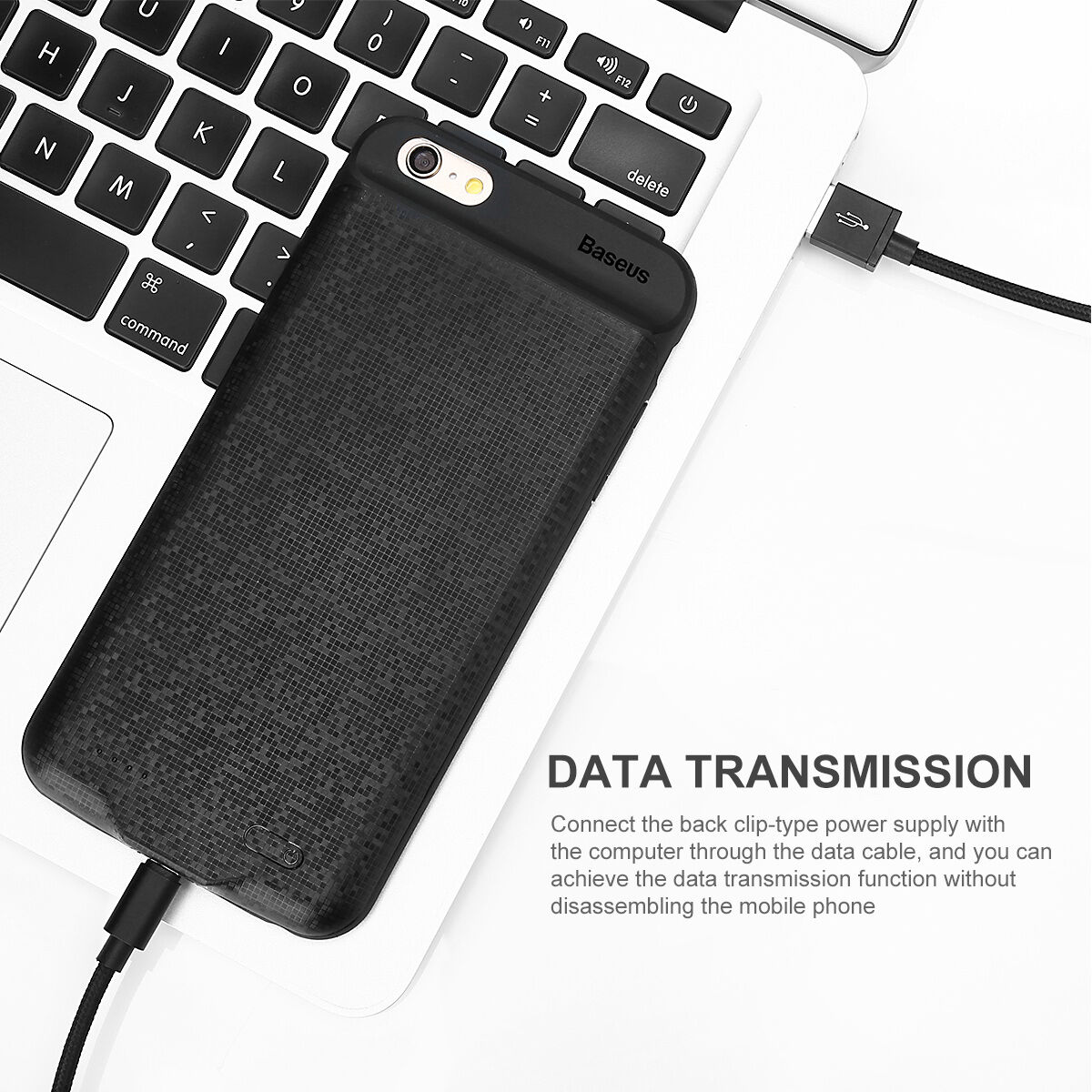 BASEUS etui designowe z baterią 5000mAh dla Apple iPhone 6 / 6S - kremowe