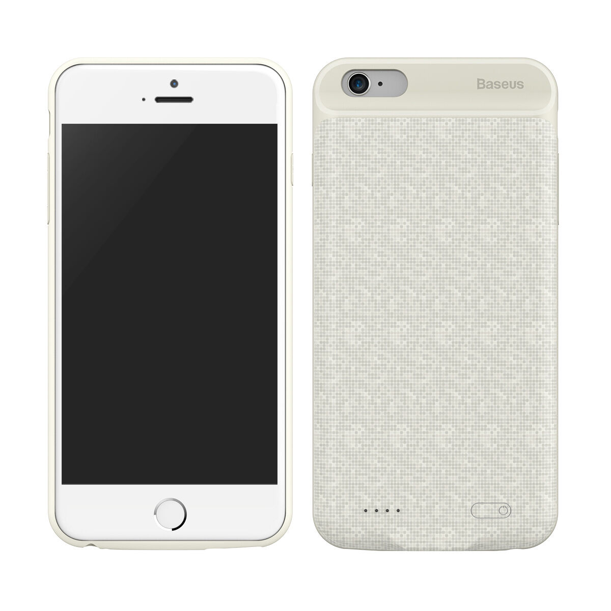BASEUS etui designowe z baterią 5000mAh dla Apple iPhone 6 / 6S - kremowe