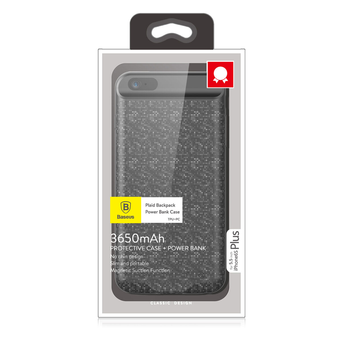 BASEUS etui designowe z baterią 5000mAh dla Apple iPhone 6 / 6S - kremowe