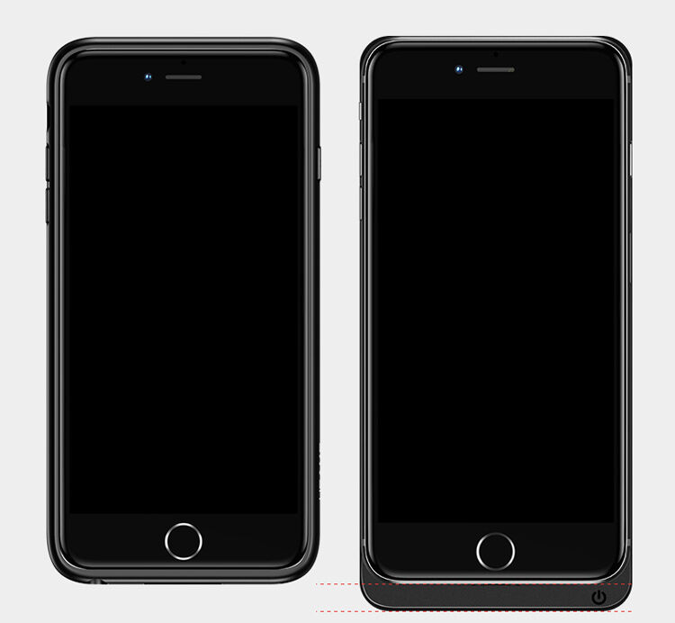 USAMS etui z baterią 3000mAh i ochroną soczewki dla Apple iPhone SE (2020/2022) / 8 / 7 / 6S / 6 - czarne