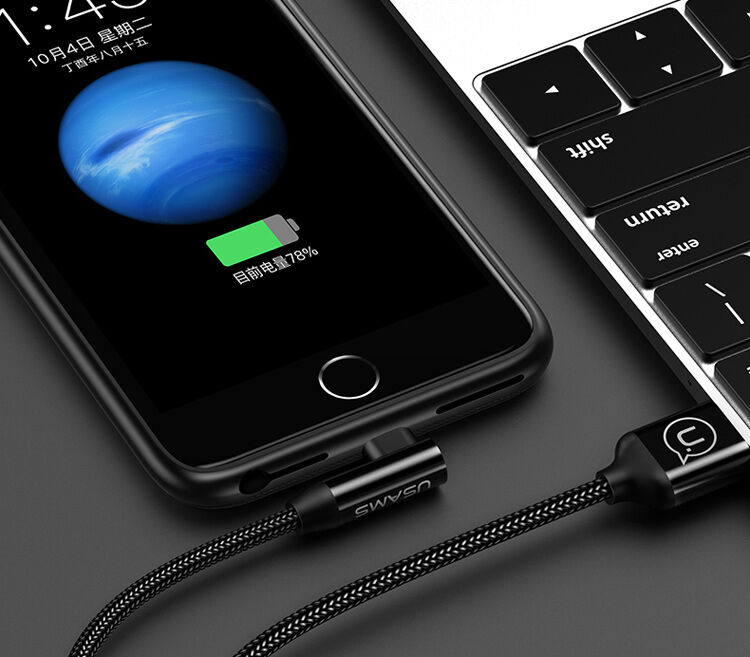 USAMS etui z baterią 3000mAh i ochroną soczewki dla Apple iPhone SE (2020/2022) / 8 / 7 / 6S / 6 - czarne