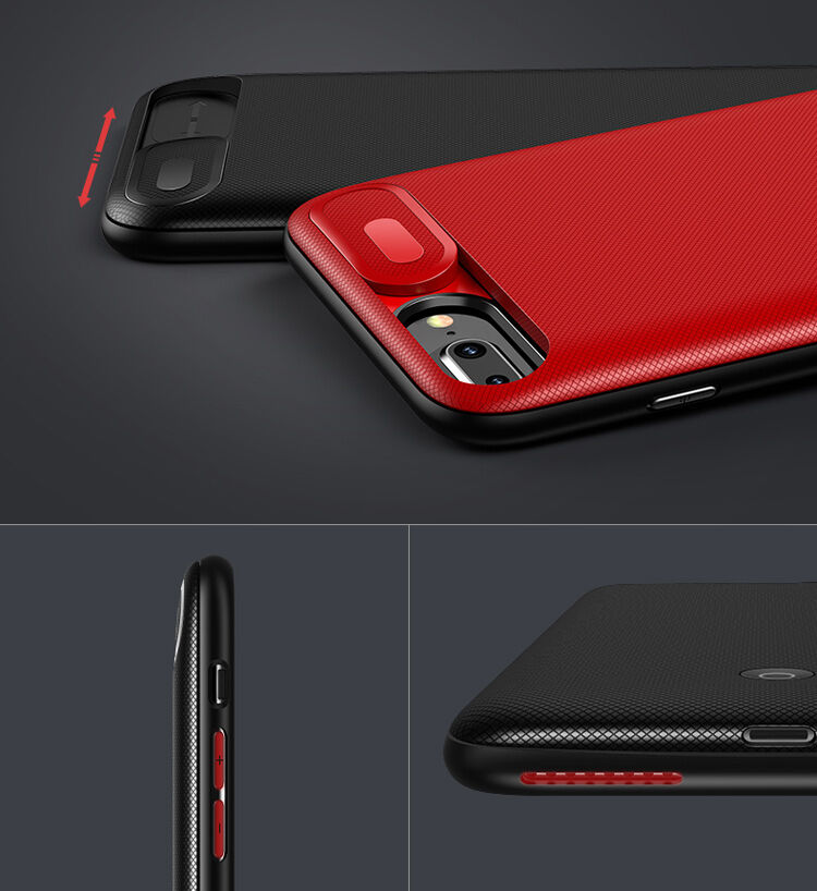 USAMS etui z baterią 3000mAh i ochroną soczewki dla Apple iPhone SE (2020/2022) / 8 / 7 / 6S / 6 - czarne