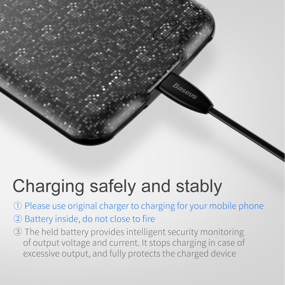 BASEUS etui designowe z baterią 5000mAh dla Apple iPhone 7 - czarne