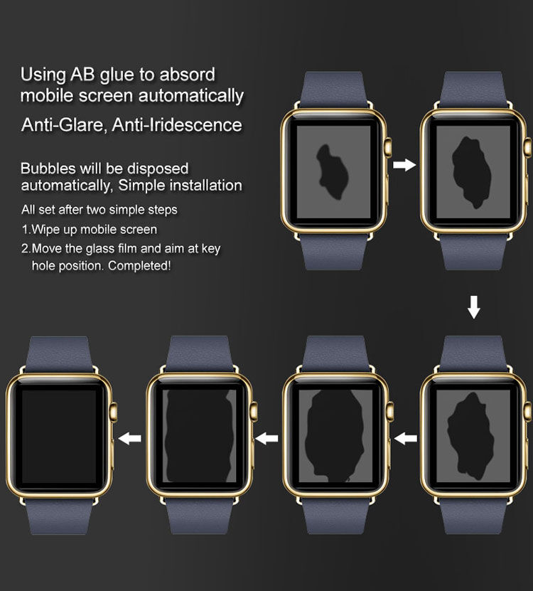 IMAK Pro+ szkło hartowane 2.5D dla Apple Watch - 38mm - czarne IMAK Pro+ szkło hartowane 2.5D dla Apple Watch - 38mm - czarne