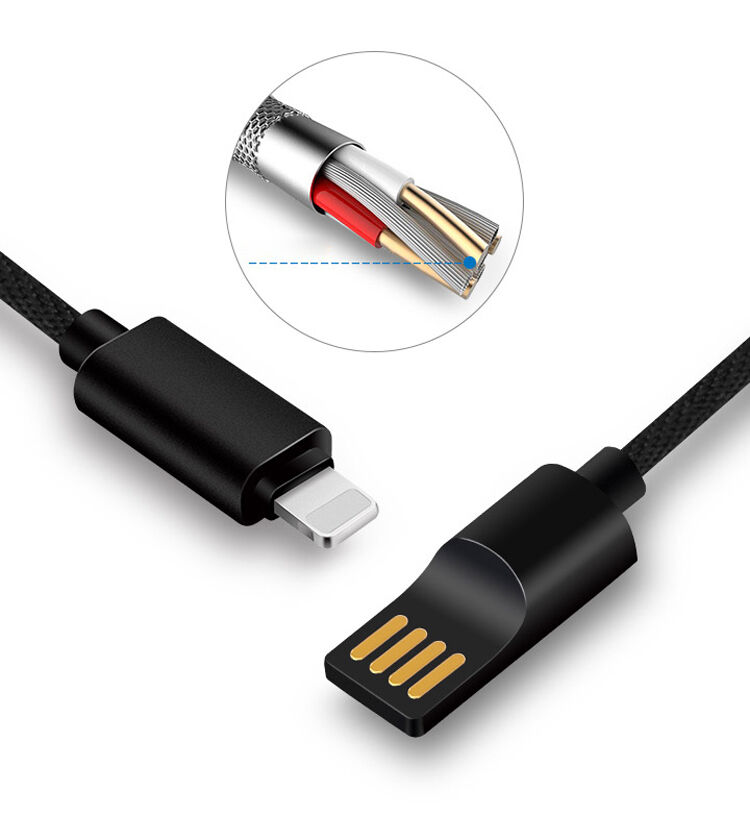 X-LEVEL elegancki USB / lightning kabel dla Apple iPhone / iPad / iPod - 8cm - czerwony
