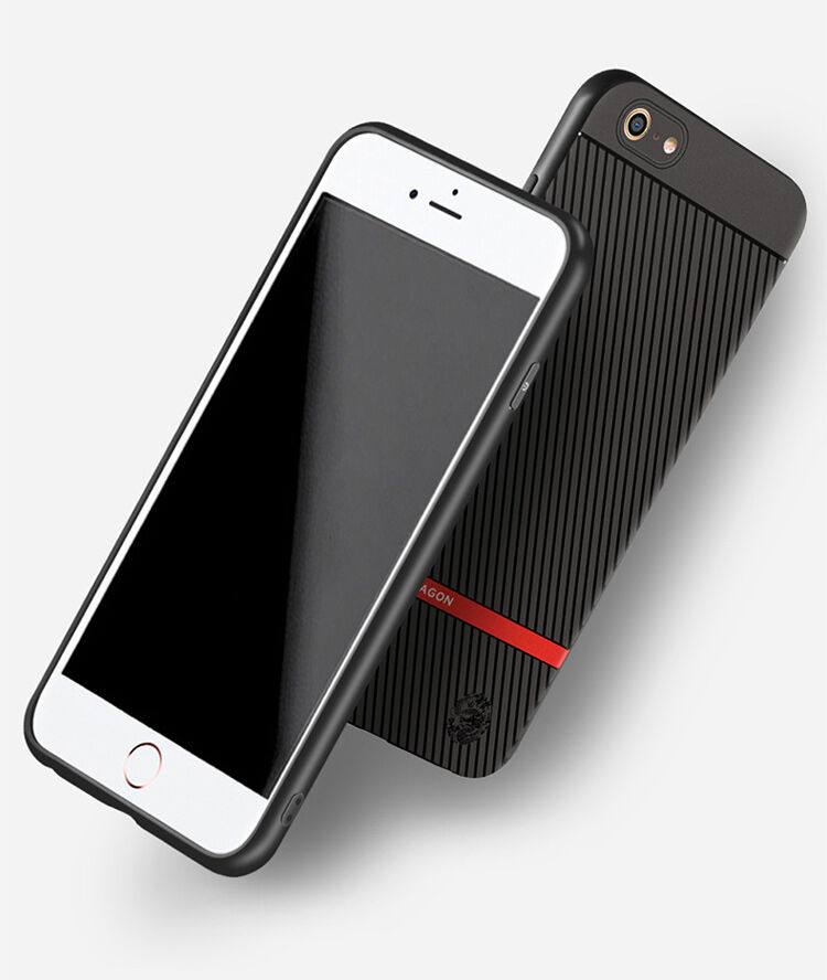WAKING DRAGON eleganckie etui z miękkiego plastiku dla Apple iPhone 6 / 6S - czerwone