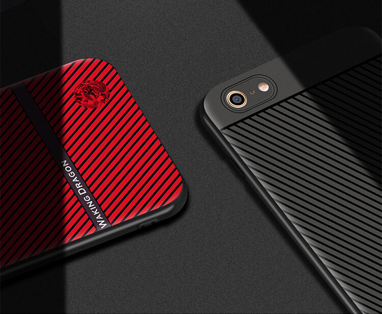 WAKING DRAGON eleganckie etui z miękkiego plastiku dla Apple iPhone 6 / 6S - czerwone