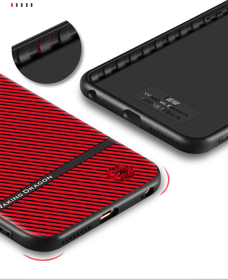 WAKING DRAGON eleganckie etui z miękkiego plastiku dla Apple iPhone 6 / 6S - czerwone
