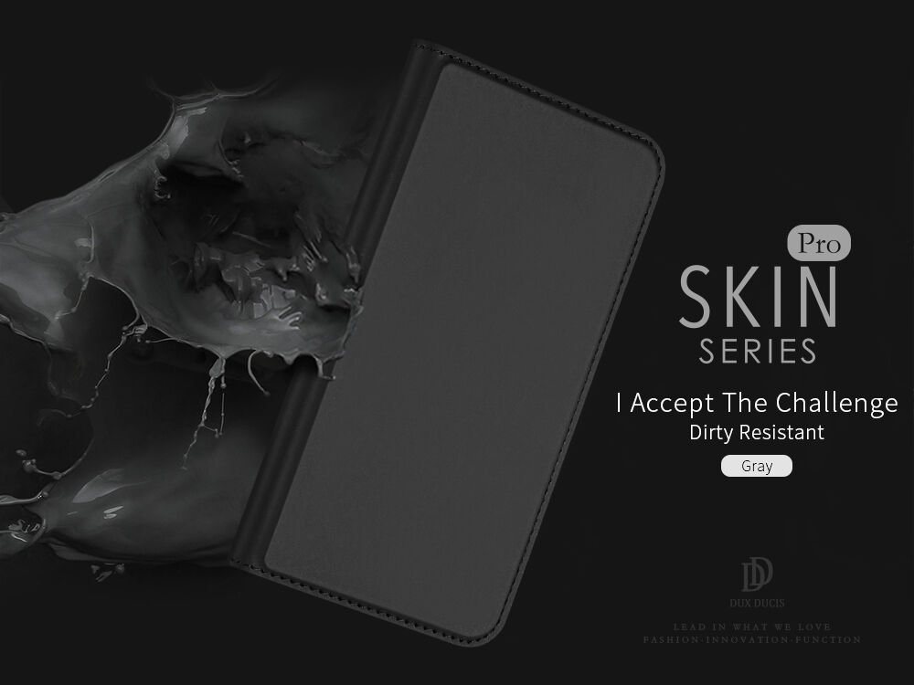 DUX DUCIS Futerał ze stojakiem i przegrodami na dokumenty dla Apple iPhone XS / iPhone X - ciemnoniebieski