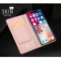 DUX DUCIS Futerał ze stojakiem i przegrodami na dokumenty dla Apple iPhone XS / iPhone X - ciemnoniebieski