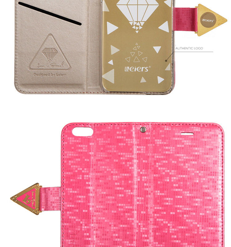 Otwierane etui / futerał z połyskiem diamentowym i paskiem magnetycznym do iPhone 6S / 6 - czarne