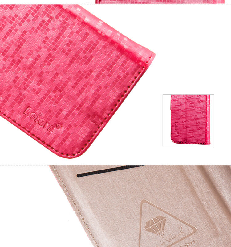 Otwierane etui / futerał z połyskiem diamentowym i paskiem magnetycznym do iPhone 6S / 6 - czarne