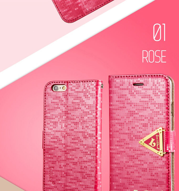 Otwierane etui / futerał z połyskiem diamentowym i paskiem magnetycznym do iPhone 6S / 6 - miętowo-zielone