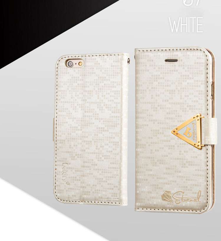 Otwierane etui / futerał z połyskiem diamentowym i paskiem magnetycznym do iPhone 6S / 6 - fioletowe