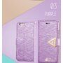 Otwierane etui / futerał z połyskiem diamentowym i paskiem magnetycznym do iPhone 6S / 6 - złote