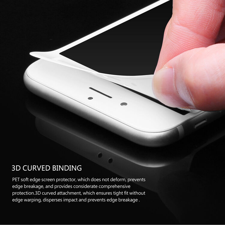 BASEUS szkło hartowane 3D na cały ekran telefonu dla 8 / 7 – 0,2 mm – biały