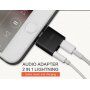 OCUBE 2w1 redukcja Lightning do 3,5 mm portu i Lightning dla Apple iPhone - czarna