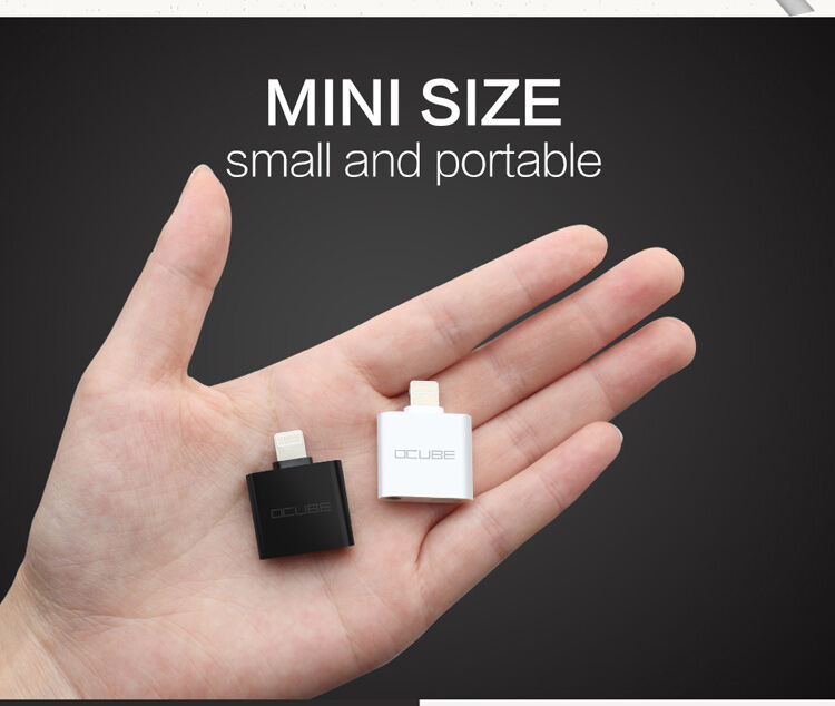 OCUBE 2w1 redukcja Lightning do 3,5 mm portu i Lightning dla Apple iPhone - czarna