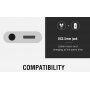OCUBE 2w1 redukcja Lightning do 3,5 mm portu i Lightning dla Apple iPhone - czarna
