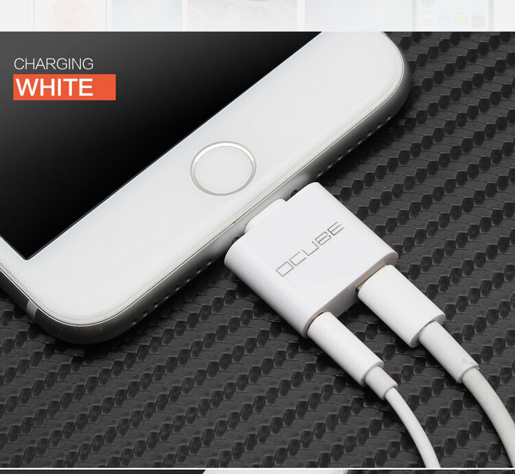 OCUBE 2w1 redukcja Lightning do 3,5 mm portu i Lightning dla Apple iPhone - czarna