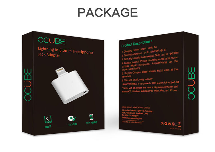 OCUBE 2w1 redukcja Lightning do 3,5 mm portu i Lightning dla Apple iPhone - czarna OCUBE 2w1 redukcja Lightning do 3,5 mm portu i Lightning dla Apple iPhone - czarna