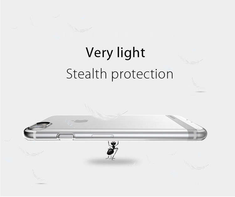 USAMS cienkie etui z zaślepką Lightning złącza dla Apple iPhone SE (2020/2022) / 8 / 7 - przezroczyste